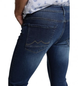 Six Valves Donkerblauwe denim jeans
