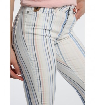 Lois Jeans Pantalones a Rayas -Coty Tob-Kirbi blanco roto, multicolor