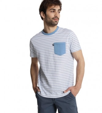 Victorio & Lucchino, V&L Camiseta Rayas con Bolsillo azul