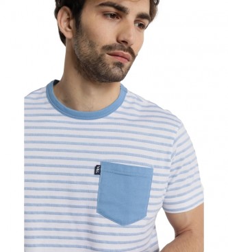 Victorio & Lucchino, V&L Camiseta Rayas con Bolsillo azul