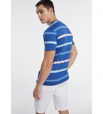 Six Valves Blue woven striped T-shirt