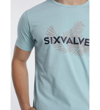 Six Valves Blue Palm Leaves T-shirt