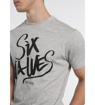 Six Valves T-shirt gráfica cinzenta 