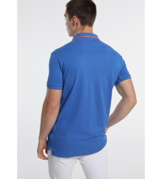 Six Valves Slub Pique blue polo shirt 