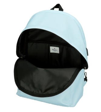 Pepe Jeans Zaino Aris Double Zip Azzurro Chiaro