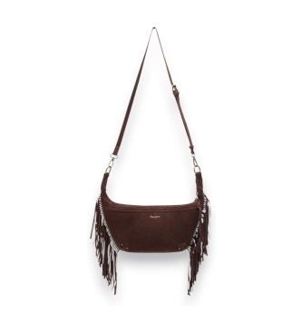 Pepe Jeans Bandolera de piel Roxie Horizon marrón oscuro