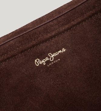 Pepe Jeans Bandolera de piel Roxie Horizon marrón oscuro