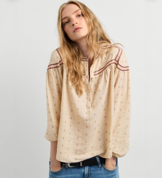 Pepe Jeans Jaila bluse knækket hvid