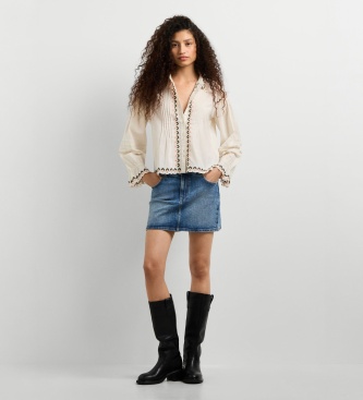 Pepe Jeans Jenifer bluse knækket hvid
