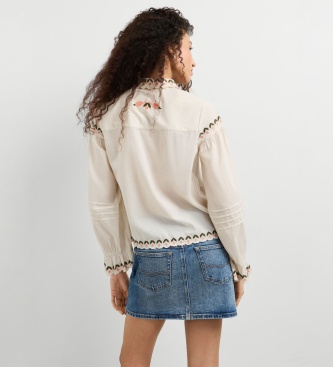Pepe Jeans Jenifer bluse knækket hvid