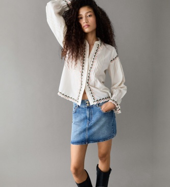Pepe Jeans Jenifer bluse knækket hvid