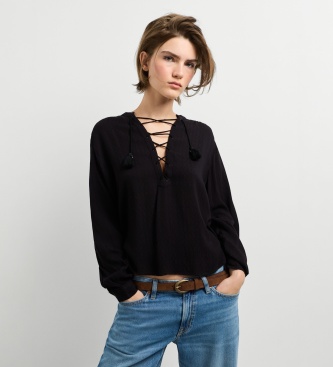 Pepe Jeans Julianna bluse sort