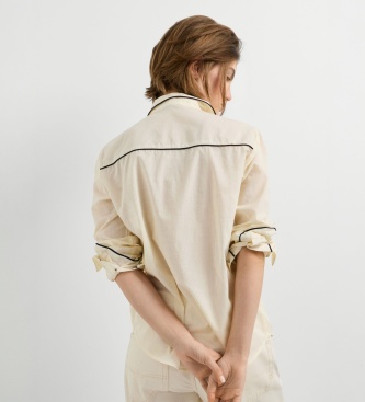 Pepe Jeans Chemise Gianna blanc cassé
