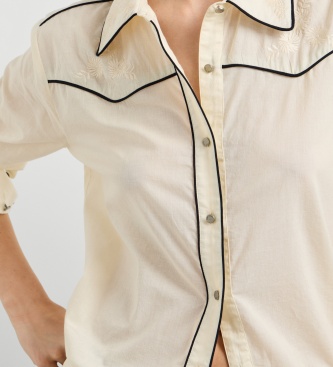 Pepe Jeans Chemise Gianna blanc cassé