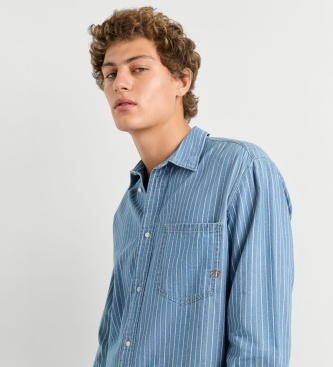 Pepe Jeans Camisa Kent Stripe azul