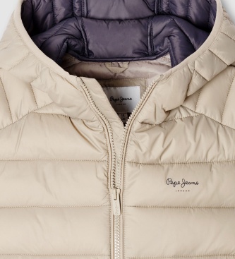 Pepe Jeans Edward beige hooded padded jacket