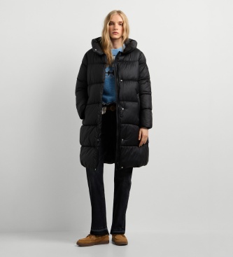 Pepe Jeans Lauren Long gewatteerde jas lang zwart