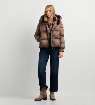 Pepe Jeans Gewatteerde jas Lauren Short cappuccino bruin