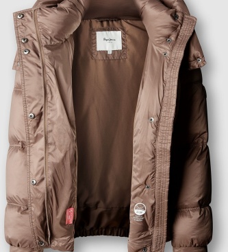 Pepe Jeans Gewatteerde jas Lauren Short cappuccino bruin