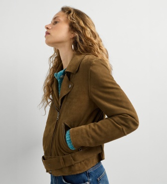 Pepe Jeans Kara leren jas beige