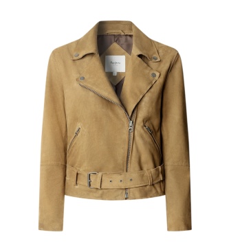 Pepe Jeans Kara leren jas beige