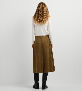 Pepe Jeans Falda de piel Kara beige