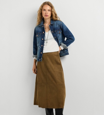 Pepe Jeans Falda de piel Kara beige