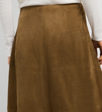Pepe Jeans Falda de piel Kara beige