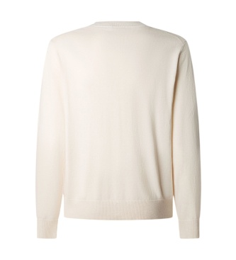 Pepe Jeans Pull Andre col rond blanc cassé