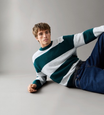 Pepe Jeans Pull Deacon Stripes vert