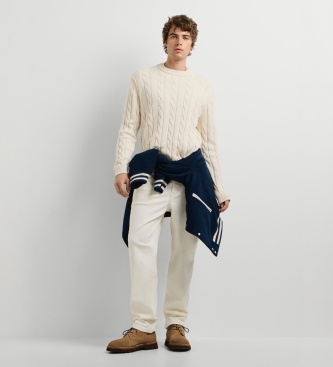 Pepe Jeans Pull Draven blanc cassé