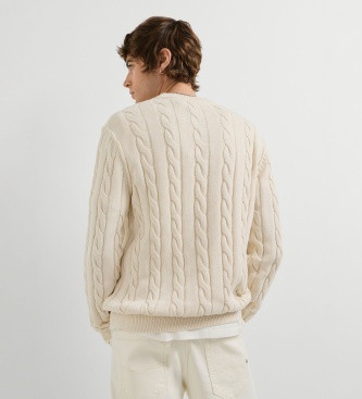 Pepe Jeans Pull Draven blanc cassé