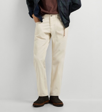 Pepe Jeans Calça Cash Corduroy branco gasto