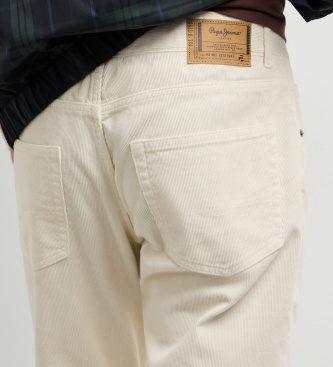 Pepe Jeans Calça Cash Corduroy branco gasto