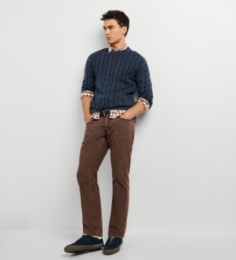 Pepe Jeans Calça Cash Corduroy marrom