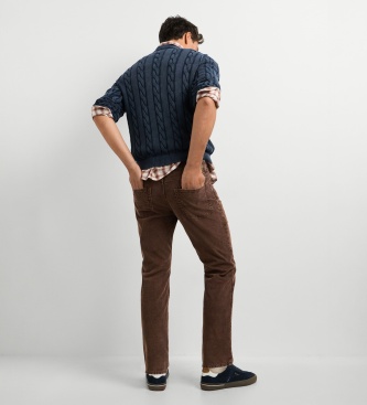 Pepe Jeans Calça Cash Corduroy marrom