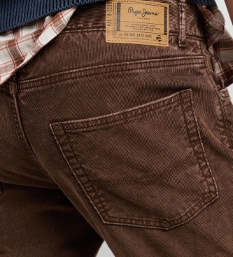 Pepe Jeans Calça Cash Corduroy marrom