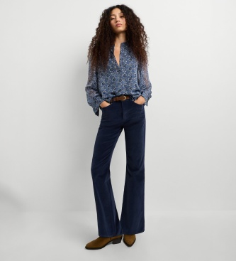 Pepe Jeans Calça Flare Willa Corduroy marinho