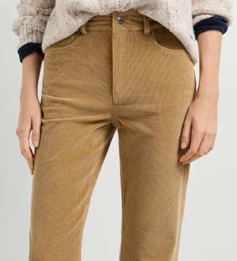 Pepe Jeans Calça Flare Willa Veludo Cotelê bege