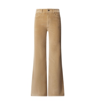 Pepe Jeans Calça Flare Willa Veludo Cotelê bege