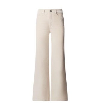 Pepe Jeans Calças Flare Willa Veludo Branco Rasgado