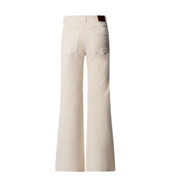 Pepe Jeans Calças Flare Willa Veludo Branco Rasgado