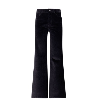 Pepe Jeans Calça flare Willa Corduroy preta