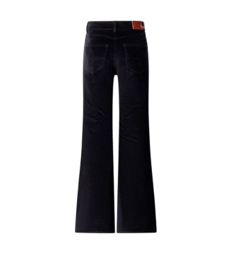 Pepe Jeans Calça flare Willa Corduroy preta