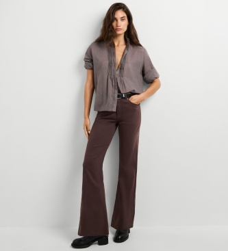 Pepe Jeans Calça Flare Willa castanha