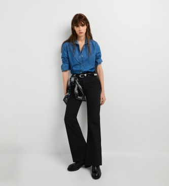 Pepe Jeans Calça Flare Willa preta