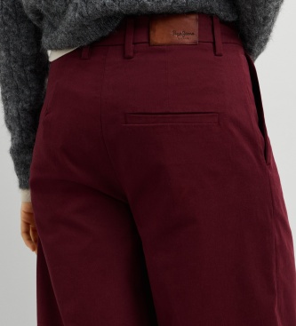 Pepe Jeans Calças Lindsey bordô