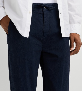 Pepe Jeans Calça Chino Pull On Comfort Seersucker marinho
