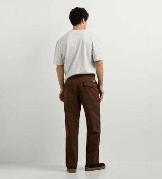 Pepe Jeans Calça Relaxed Fatigue Twill Marrom