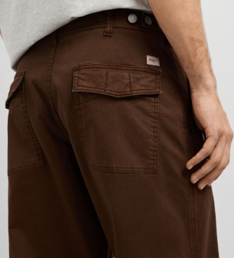 Pepe Jeans Calça Relaxed Fatigue Twill Marrom